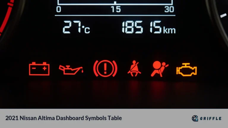 2021 Nissan Altima Dashboard Symbols Table